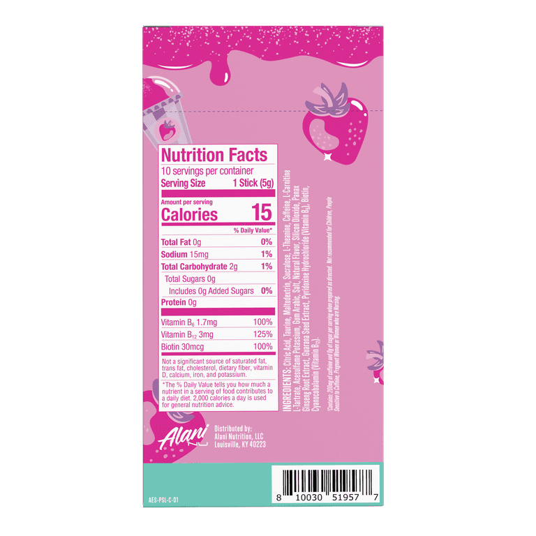 Alani Nu Energy Sticks, Pink Slush, 120 Count (12 Pack) photo 3