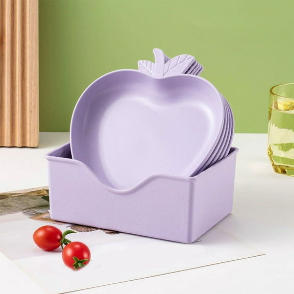 Under $5 Clearance! 5pc Plates for Snack, Candy and Fruit, InsCrazy Plates Cutlery Set with 6.29 in Food Tray Fruit Snack Bowl for Restaurants Food Shops Dining Halls