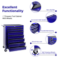 thumbnail image 4 of 7-Drawer Tool Chest Cabinet with Ball Bearing Drawer Slides,20"W Rolling Metal Tool Chest with 7 Drawers,Steel Tool Storage Box Organizer,Purple, 4 of 7