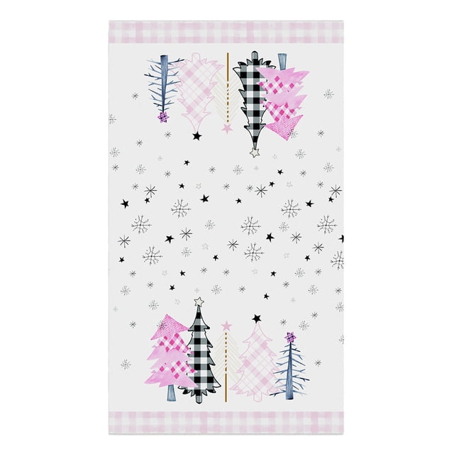 Christmas Towel Kitchen Dishcloth, Holiday Decorative Hand Towel for Festive Drying, Soft Absorbent Polyester 26x17.7 Inches
