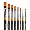 thumbnail image 1 of KINGART B-017 Premium 8ud. Original Gold 9300 Series Shader Artist Brush Set Pelo sintético de Taklon dorado para pintura acrílica al óleo y gouache Mango corto 8 tamaños: 10/0 0 2 4 6 8 10 12, 1 of 1