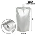 thumbnail image 2 of Muka 50 PCS Foil Plastic Liquid Pouch, 12OZ Spout Stand Up Pouch Alcohol Pouch, 4-3/4"W x 7"H, 2 of 6