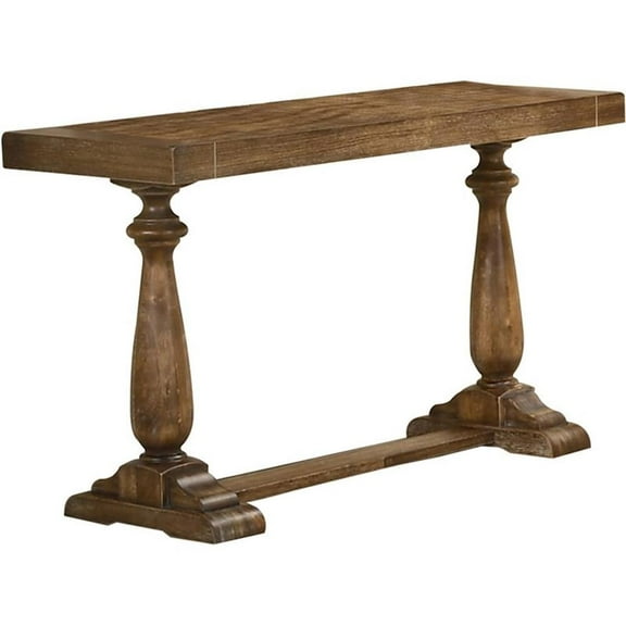 Pemberly Row 50" Transitional Wood Sofa Table in Driftwood Finish