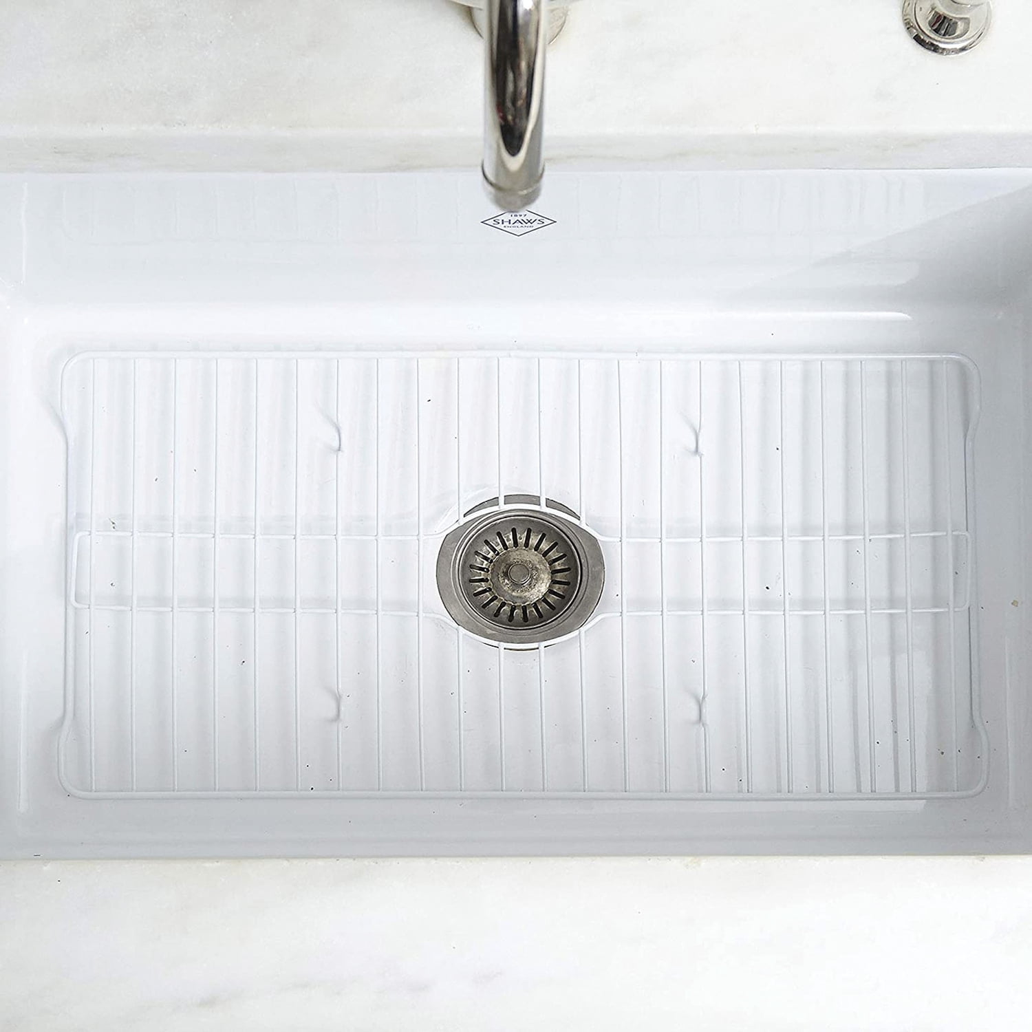 Better Houseware Extra-Large Coated Steel Sink Protector, White