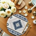 thumbnail image 3 of Round Placemats Set of 4 Blue Bohemian Place Mats Washable Woven Placemat Aztec Boho Tribal Circle Braided Table Mat for Kitchen Dining Table Party Home Decor 15 Inch, 3 of 8