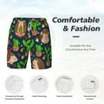 thumbnail image 5 of Sigee Cute Hedgehogs Cactus Blue Print Mens Swim Trunks with Compression Liner Quick Dry Swim Stretch Beach Shorts with Pockets,S-3XL, 5 of 7