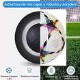 thumbnail image 4 of Balón Fútbol Soccer #4 Termosellado PU Diseño Estrellas Blanco Multicolor Resistente Entrenamiento Juego, 4 of 5