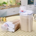thumbnail image 2 of 2L Rice Storage Container with Measuring Cup Transparent Sealed Food Storage Container for Grains Soy Snacks Pet Food in Kitchen Pantry Refrigerator, 2 of 8