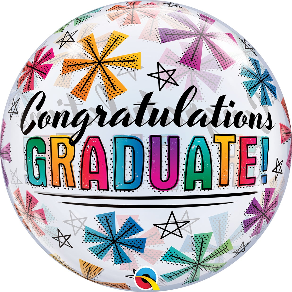 Congratulations Graduate & Stars Bubble Balloon 22" Foil Balloon