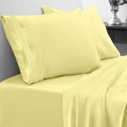 Sweet Home Collection Sheet Sets, Queen, Pale Yellow, 4-Pieces