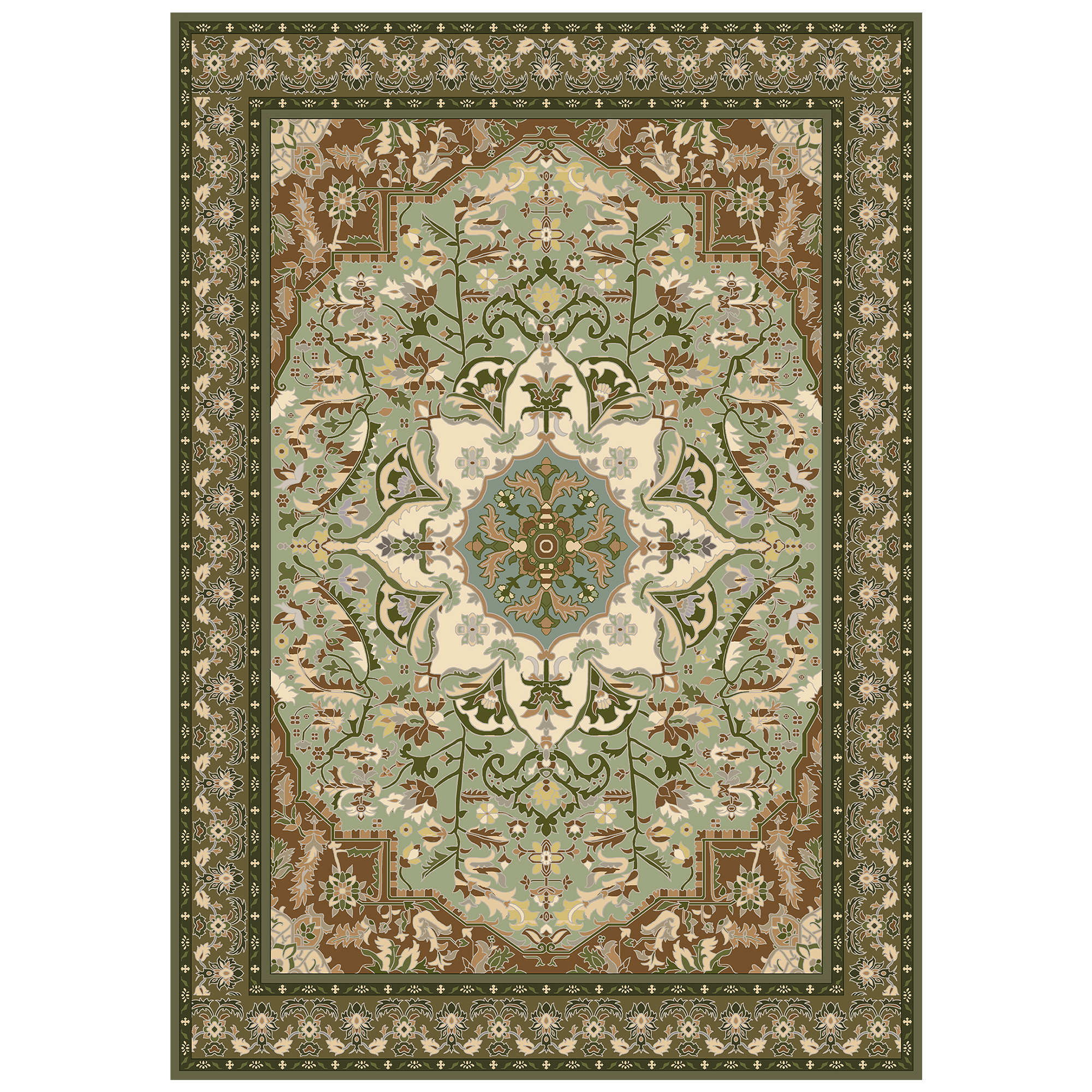 Pentantan 6'x9' Area Rugs for Living Room, Boho Vintage Soft Washable Rug with Non Slip Backing for Bedroom, Green