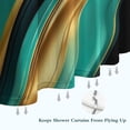 thumbnail image 6 of Teal Gold Marble Pattern Shower Curtain 36"x72" ,Bathroom Decorative Shower Curtains Set with 12 Hooks,Modern Waterproof Washable Shower Curtain, 6 of 6