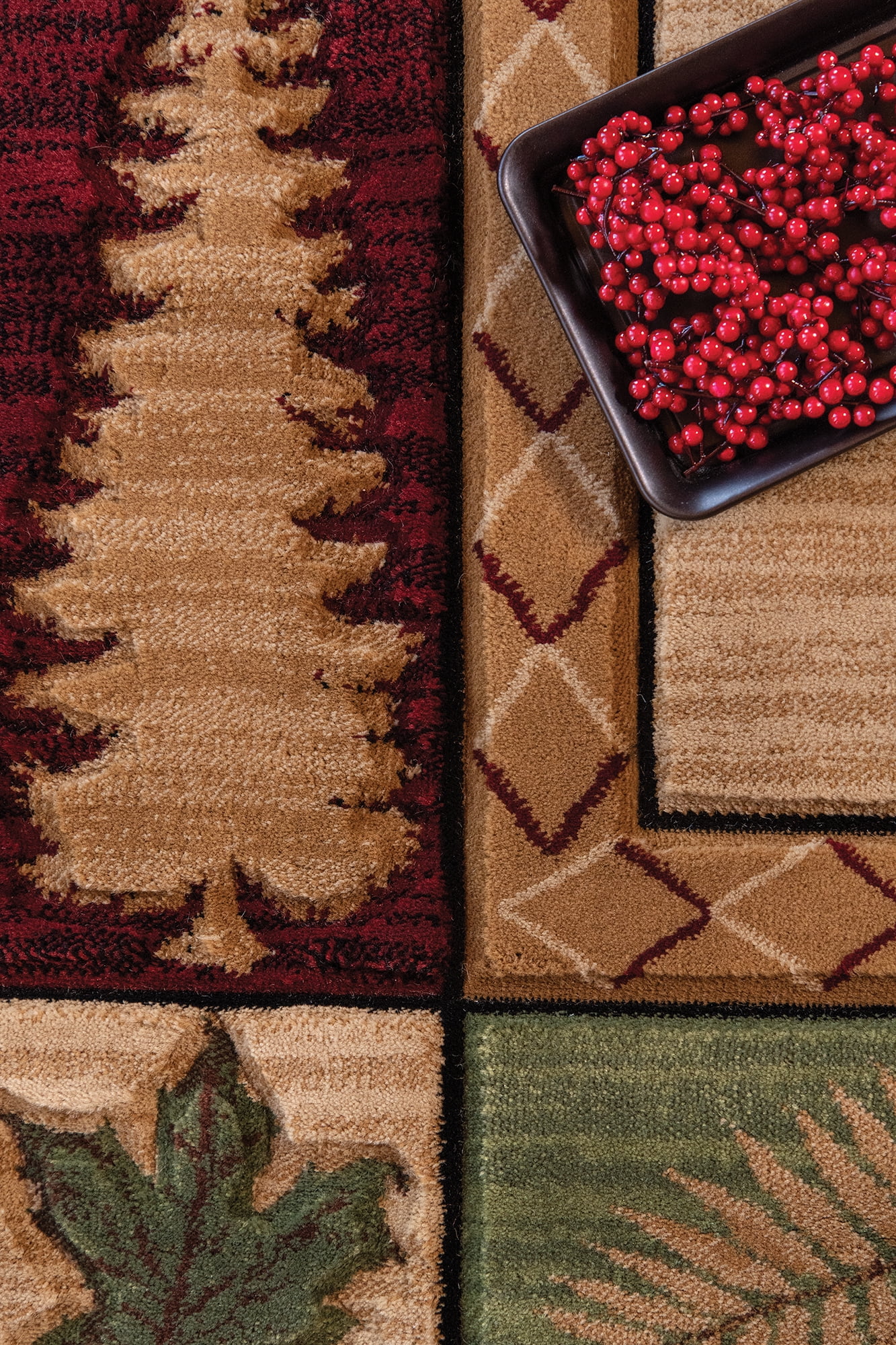 United Weavers Rustic Forest Cimarron Lodge Border Runner Rug, Beige, 2'7" x 7'4"