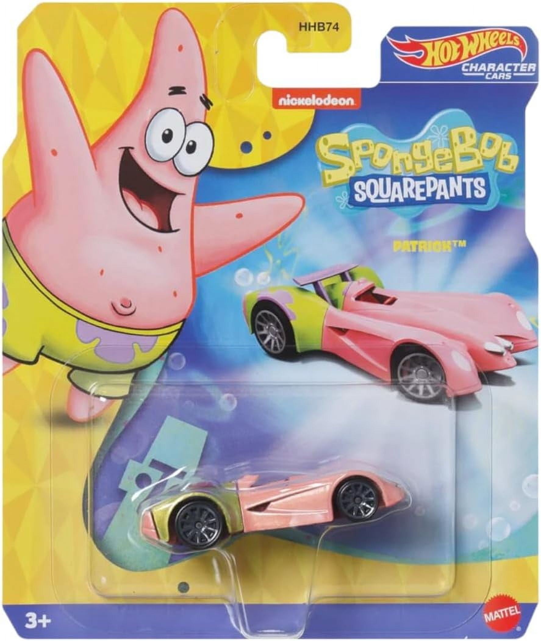 Hot Wheels Character Cars with Spongebob Squarepants Trolls Rugrats Set of 6 Diecast Vehicles HHB74-956P