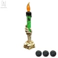 thumbnail image 2 of Gustave Halloween Candle Light LED Ghost Skull Hand Candelabra Holder Flameless Lamp Battery Operated Halloween Party Decor Props "Green", 2 of 8