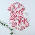 thumbnail image 2 of Fengactive 2PC Cute Printed Pajamas Sets for Women Button Up Short Sleeve Nightwear Lounge Sleepwear, 2 of 8