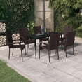 thumbnail image 1 of vidaXL 7 Piece Garden Dining Set Brown and Black, 1 of 5
