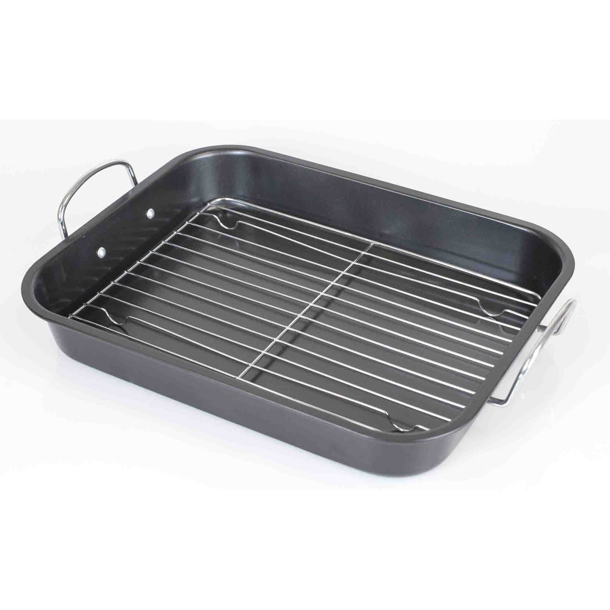 Utiz Grill Pan With Detachable Handle Non Stick Cooking Baking Tray & Wire Rack For Oven Cooker 285mm x 275mm 