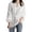 White, variant on Women's Long Sleeved V Neck Shirt with Drawstring Waistband Top Solid Color Top Womens Compression Shirt