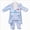 D334-Sky Blue, variant on Newborn Baby Cotton Bodysuit Long-Sleeve Unisex Babies Clothing Newborn Knotted Sleeping Bag Fetal Hat Set Baby Comfortable And Breathable Pajamas 0-3M