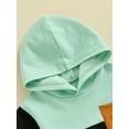 thumbnail image 6 of FEORJGP Kids Boys Summer Outfits 6M 1T 2T 3T 4T Toddler Baby Short Sleeve Sweatshirt Hooded T-shirt Hoodies Pocket Tops + Elastic Waist Shorts Infant Little Boys Casual 2 Piece Contrast Color Set, 6 of 9