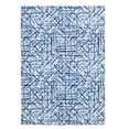 thumbnail image 1 of Motif Printed Faux Rabbit Ingrain Blue & White 3 ft. x 5 ft. Accent Rug, 1 of 6