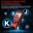 thumbnail image 5 of HABOTEST HT617B Digital Dual Channel Thermometer Temperature,Two K-Type Thermocouple Probe Backlight LCD K Type Thermometer for K/J/T/E/R/S/N Thermocouple, 5 of 14