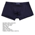 thumbnail image 7 of zeranth Men Underpants Plus Size High Elasticity Seamless Pocket Solid Color Soft Breathable Stretchy Waist Quick Dry No Constraint Mid Waist Men Boxers Underwear, 7 of 7