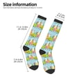 thumbnail image 2 of Haiem bunnies and chicks on a train Funny Novelty Crazy Design Cotton Socks Sports Socks Knee High Socks For Men, Women,1Pairs - Gift For Working Friends, 2 of 6