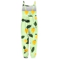 thumbnail image 5 of Girls Kids Lemon Print Jumpsuit Summer Sleeveless Romper Soft Stretchy Mint Green Kids Outfit,Size 1 T, 5 of 6