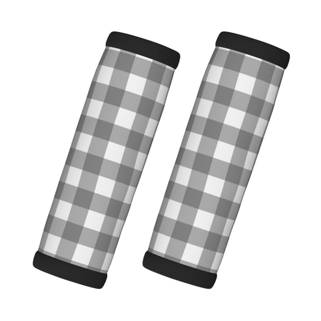 2 fundas para asas de equipaje - Etiquetas identificadoras de cuadros grises para maletas, fundas para asas de equipaje, accesorios esenciales de viaje para equipaje de avión