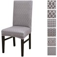 thumbnail image 1 of Stretchy Dining Chair Covers Set of 2, Elastic Kitchen Chair Slipcovers Removable Protective Cover Nonslip for Hotel Dining Room Ceremony Banquet Wedding Party (2 Pack, Grey-BTC06), 1 of 8