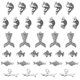 thumbnail image 2 of 48Pcs 6 Styles Tibetan Style Alloy Pendant Fish Charms Antique Silver 13~27x8.5~24.8x2~10.5mm Hole: 1~2mm 8pcs/style, 2 of 8