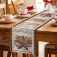 thumbnail image 5 of Table Runner - 72 Inch Long, Texas Star Vintage Kitchen Dining Table Runner Dresser Scarves, Brown Retro Art Red Berry Wooden Farmhouse Decor for Coffee Tables Wedding Party Banquet, 5 of 8