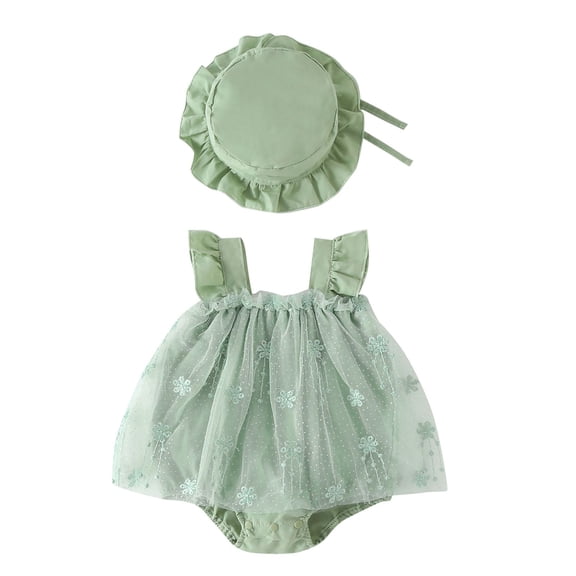 Gunia Toddler Outfits For Girls Newborn Infant Lace Jumpsuit Ruffles Sleeveless Bodysuit Sunsuit Outfits Set Girl Romper Clothes Sets 0-15 Months