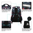 thumbnail image 4 of FORMRS Unisex Backpack Elementary School Travel Bookbag with Reflective Stripes, Red White Stars, 4 of 7