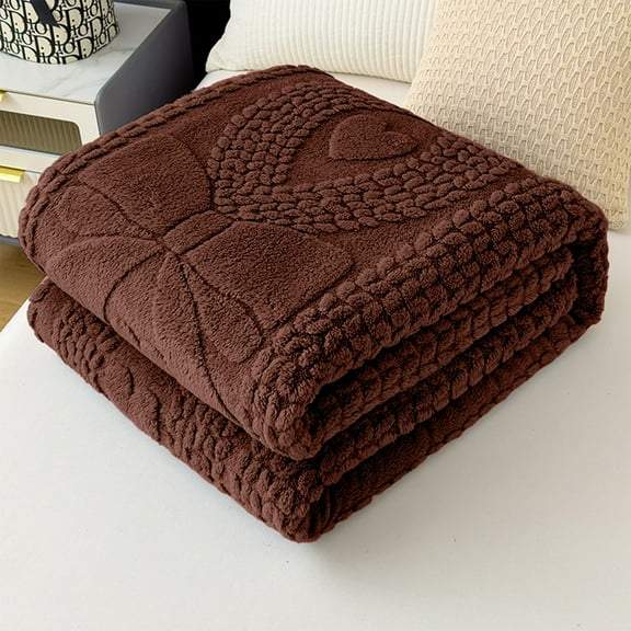 Thick Raschel Double Layer Blanket 100x70cm Soft Warm Throw Plush Fleece Cozy Lap Blanket for Couch Bed Travel Office Portable Lightweight Winter Bedding Easy Care Machine Washable