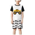thumbnail image 4 of NIEWTR Toddler Summer Pjs Outfit For 5-6 Years Outfit Toddler Boy Summer Short Sleeves T-Shirt Tank Tops Elastic Shorts Set 2Pcs 2PCS Set Dailywear Set, 4 of 6