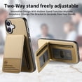 thumbnail image 2 of For iPhone 16 Wallet Phone Case,Twill Pattern Design,With Card Slots,Flip Premium PU Leather Magnetic Closure Kickstand Heavy Duty Protective Shockproof Rugged Phone Case,Khaki, 2 of 9