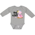 thumbnail image 3 of Inktastic New to the Flock Cute Baby Flamingo Boys or Girls Long Sleeve Baby Bodysuit, 3 of 5