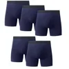 5PK Mens Cotton Boxer Briefs Tagless Comfort Flex Underwear With Opening Fly