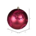 thumbnail image 3 of Vickerman Boules Tourbillonnantes de 4 Pouces en Sequins Mats Rouge Baie (Ensemble de 6), 3 of 3