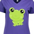 thumbnail image 4 of Inktastic Cute Frog, Little Frog, Baby Frog, Green Frog Women's V-Neck T-Shirt, 4 of 5