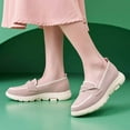 thumbnail image 3 of Orthopedic Platform Penny Loafers for Women Spring Fall Comfort Knitted Fashion Casual Slip on Walking Wedges Dress Shoes, 3 of 6