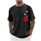 thumbnail image 5 of Camisas de Manga Larga para Hombres Imprimir Casual Cuello Redondo Blusa de Manga Corta, Camisas de Lino para Hombres, 5 of 8
