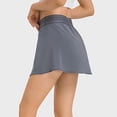 thumbnail image 3 of Faldas deportivas para mujer, pantalones cortos interiores para evitar la exposición, cintura ancha, falda de entrenamiento de secado rápido, gris 8, 3 of 5