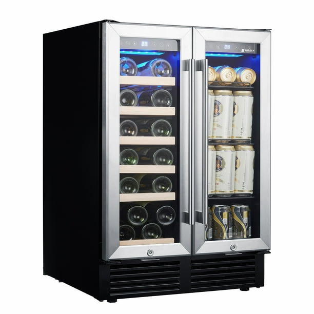 DreamBuck Wine and Beverage Refrigerator, 24" BuiltIn Dual Zone Wine
