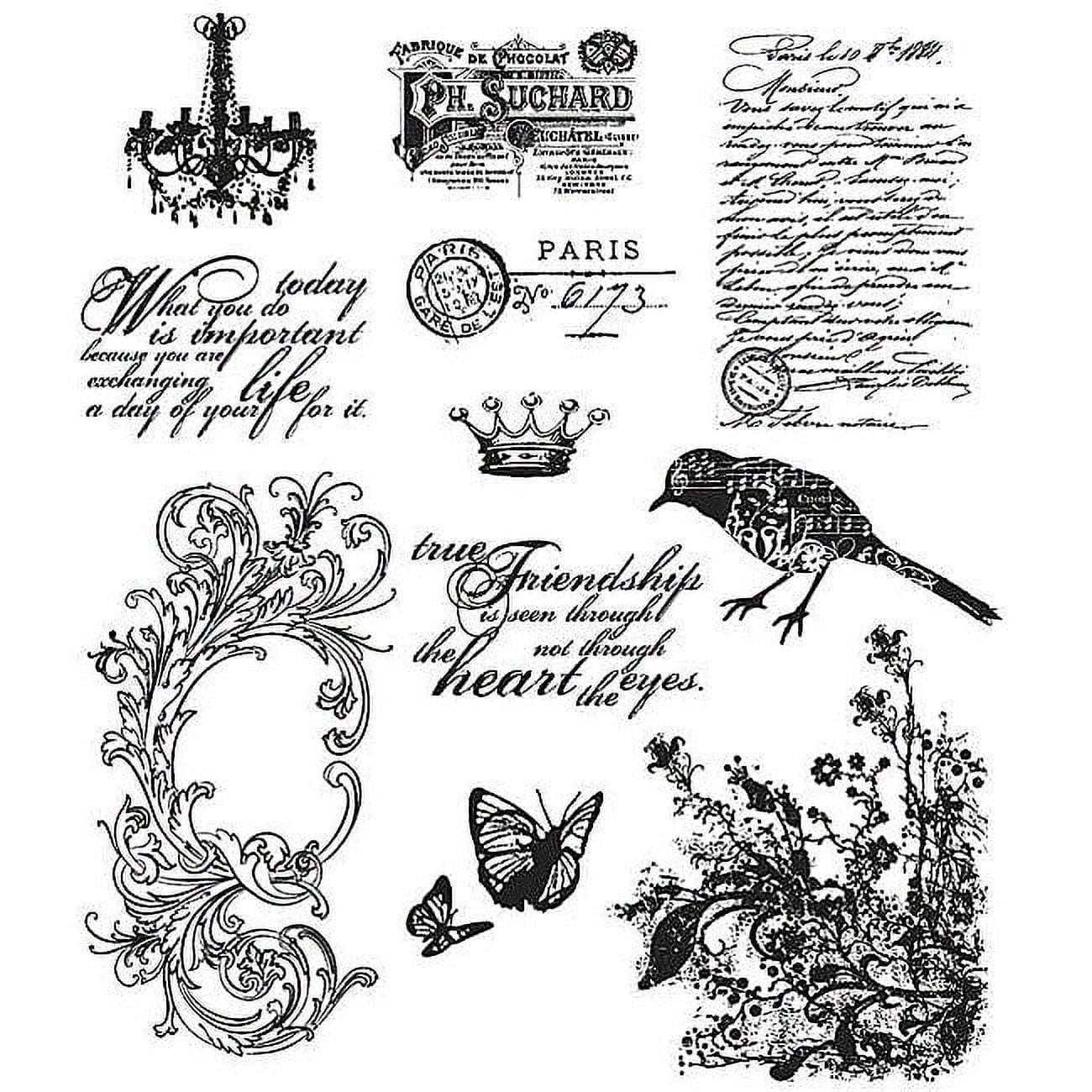 Tim Holtz Cling Stamps 7"X8.5"-Shabby French