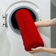 thumbnail image 6 of 3 Pieces Bathroom Rugs, Ultra Soft Non Slip Absorbent Chenille Toilet Bath Mat Set (Red), 6 of 6