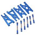 thumbnail image 4 of Brazos de suspensión trasera delantera de aluminio RC y varilla de tracción Servo enlace de dirección conjunto para ARRMA Senton 1/10 RC CarBlue, 4 of 10